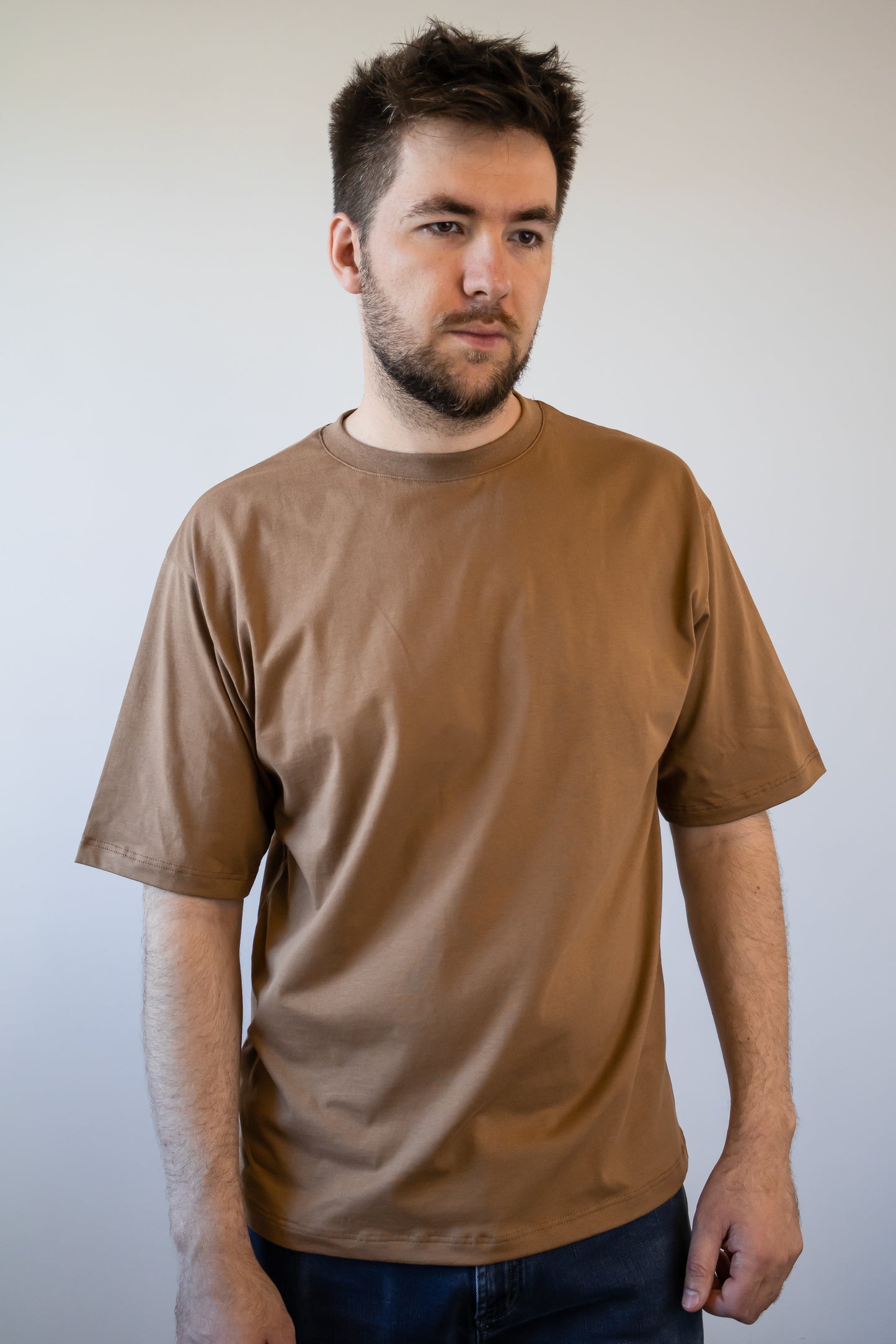 Tricou unisex oversize model Swag, Tobacco