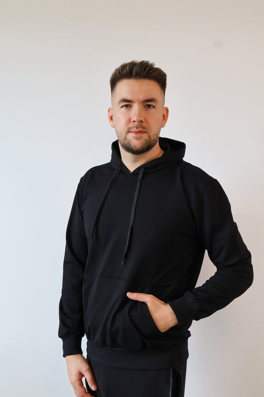 Hanorac Monocrom Unisex Negru