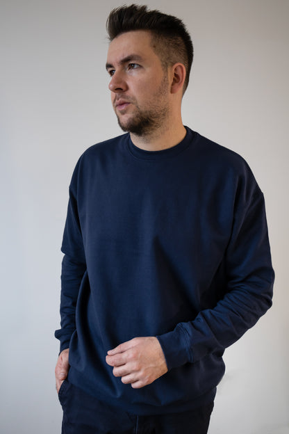 Bluză oversize bumbac,  unisex cu fleece 300