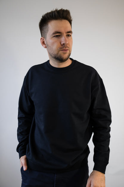 Bluză oversize (croială largă) bumbac,  unisex cu fleece 300