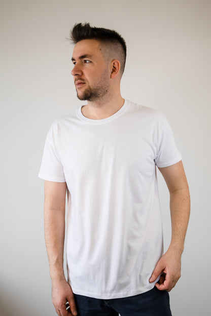 Tricou unisex White Basic