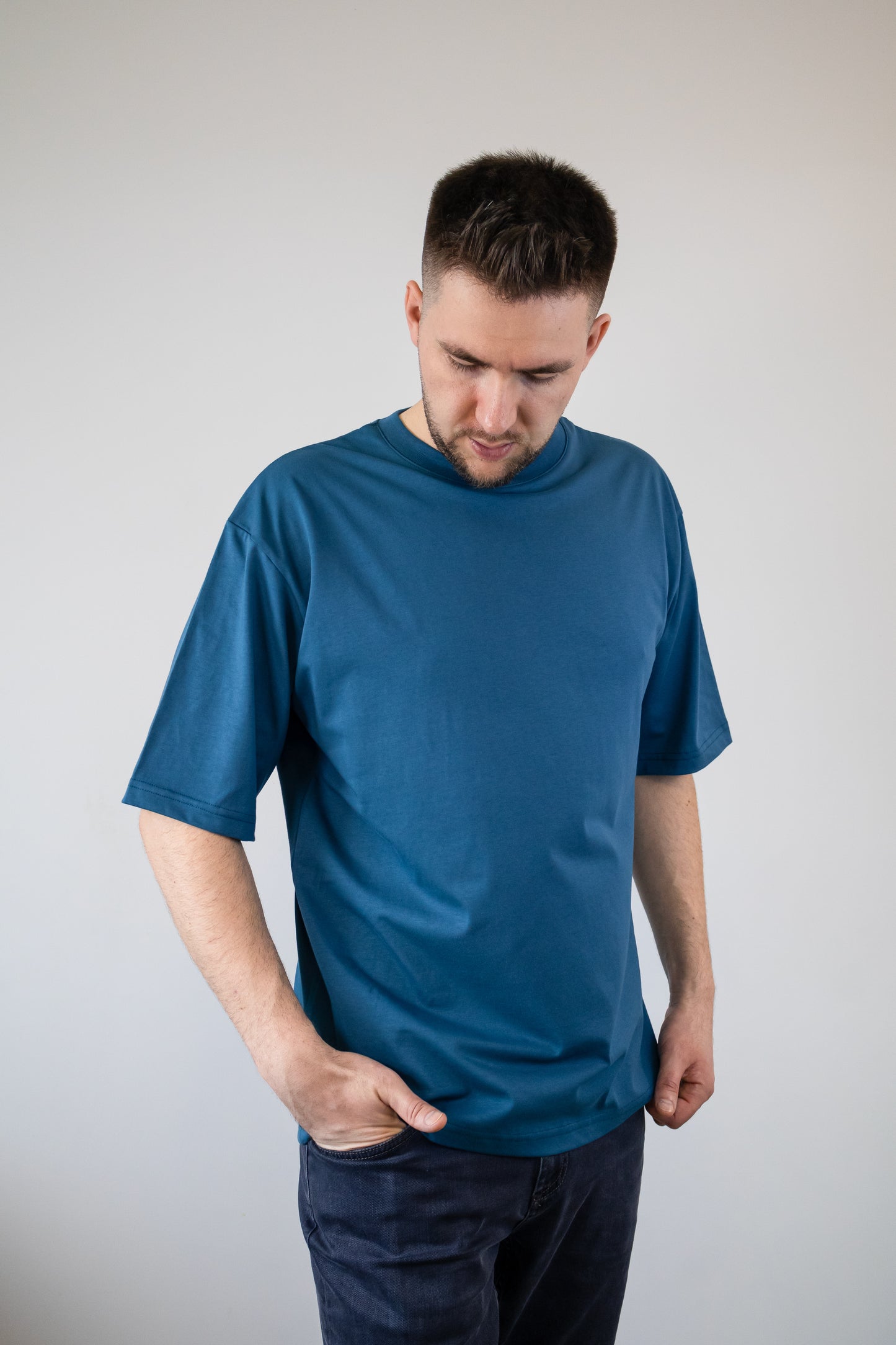 Tricou unisex oversize model Swag, Petrol
