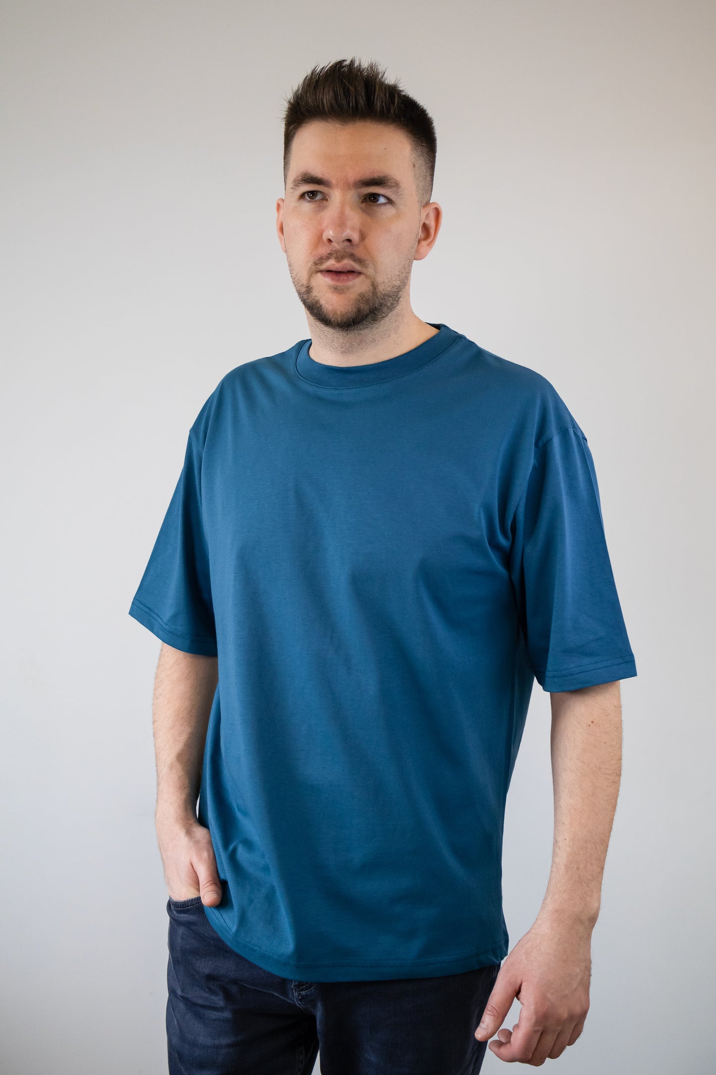Tricou unisex oversize model Swag, Petrol