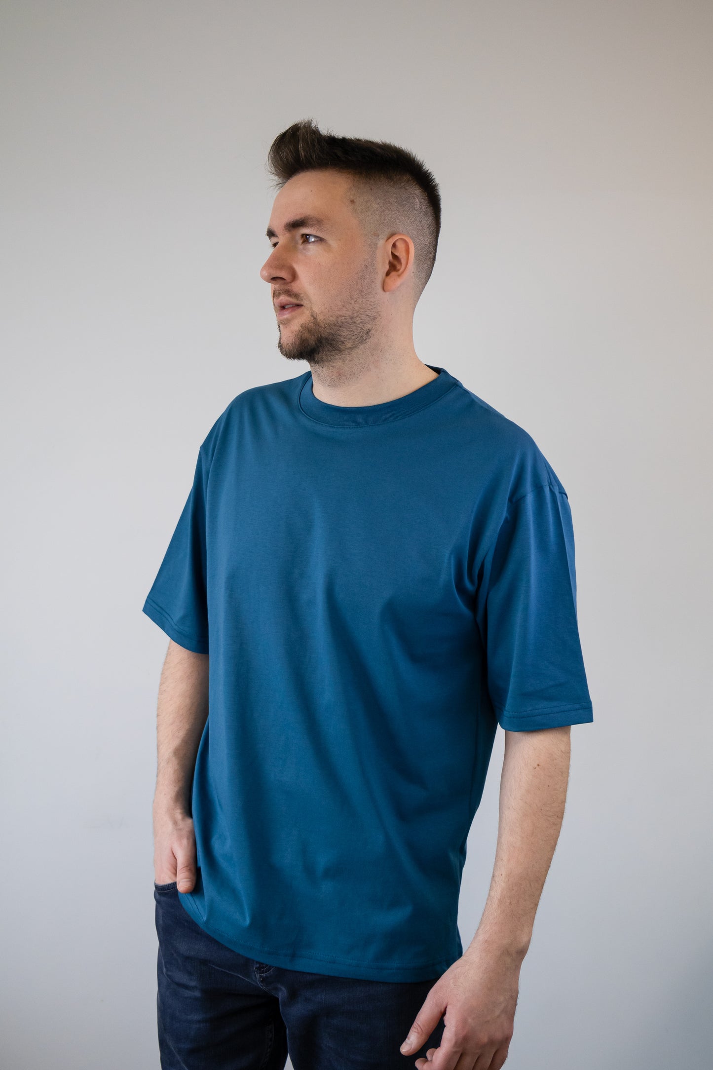 Tricou unisex oversize model Swag, Petrol