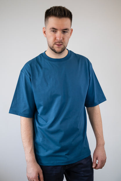Tricou unisex oversize model Swag, Petrol