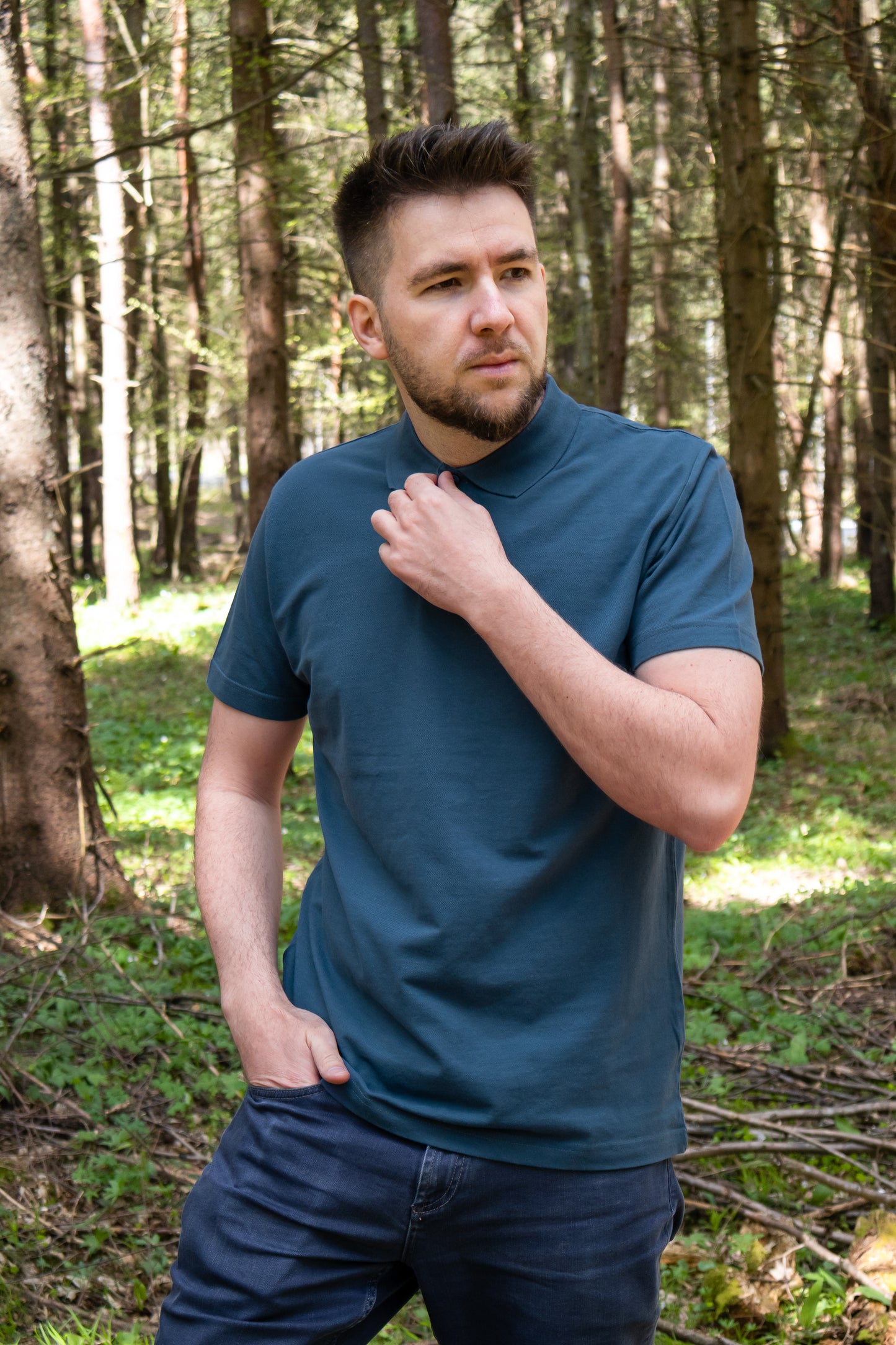 Tricou Polo Incandescent Blue