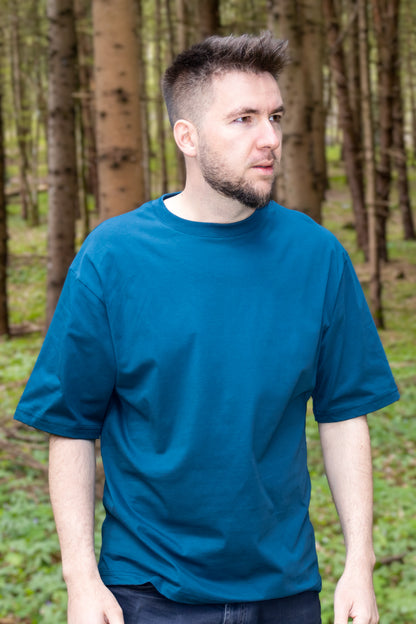 Tricou unisex oversize model Swag, Petrol