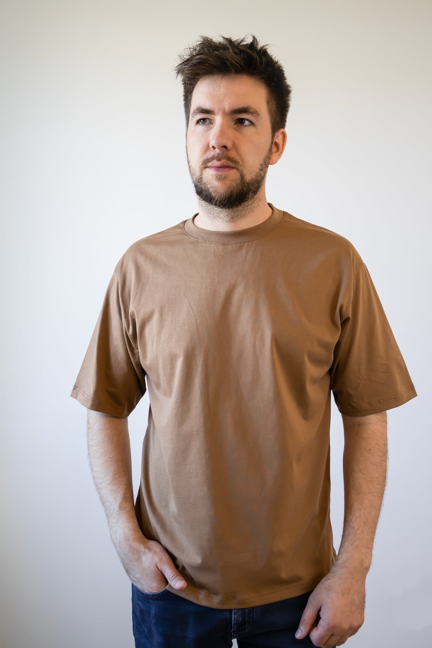 Tricou unisex oversize model Swag, Tobacco
