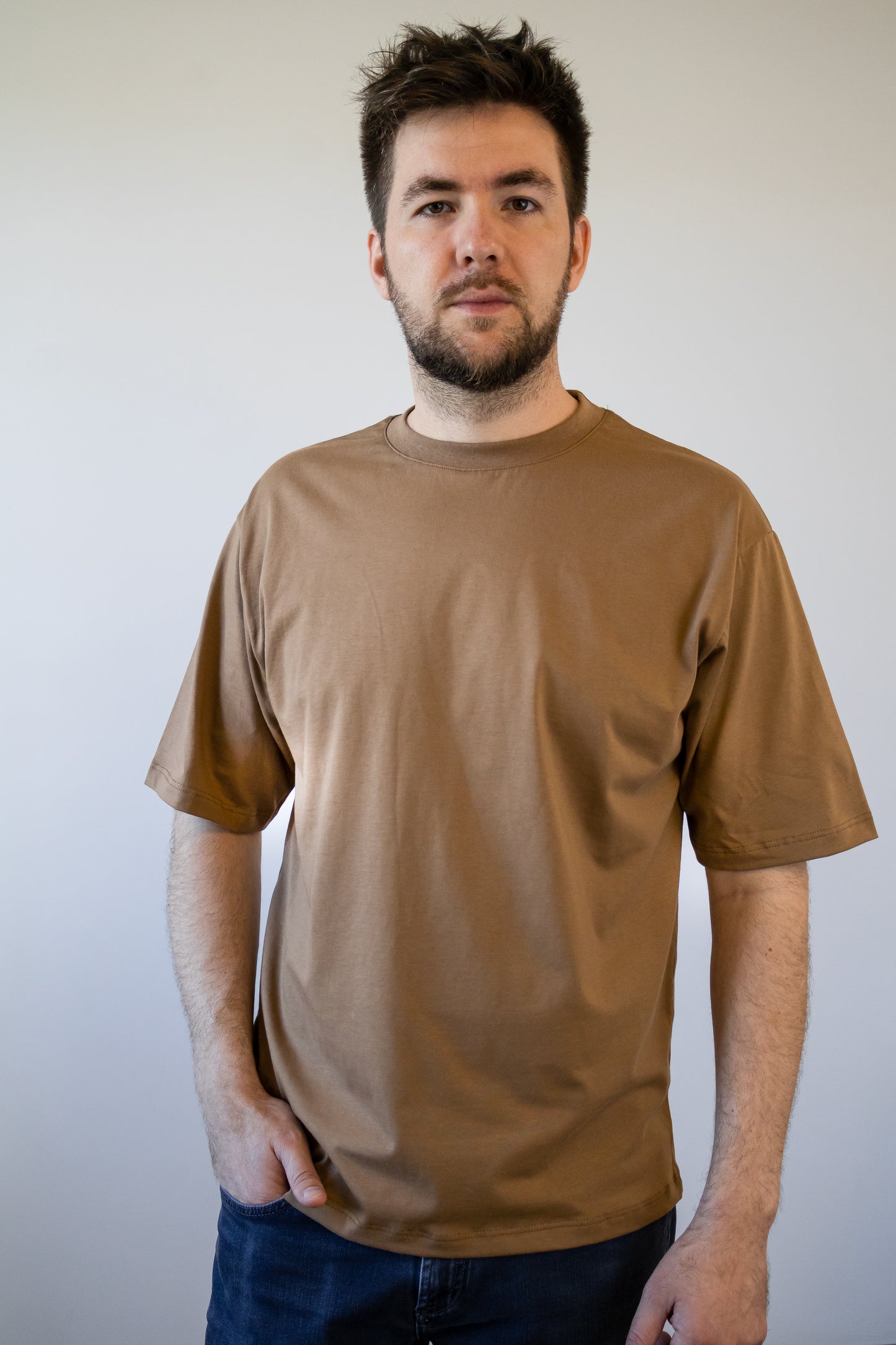 Tricou unisex oversize model Swag, Tobacco