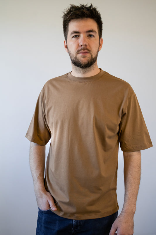 Tricou unisex oversize model Swag, Tobacco