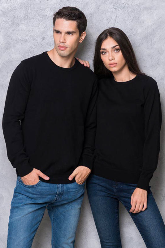 Pulover Clasic decolteu rotund Negru 300