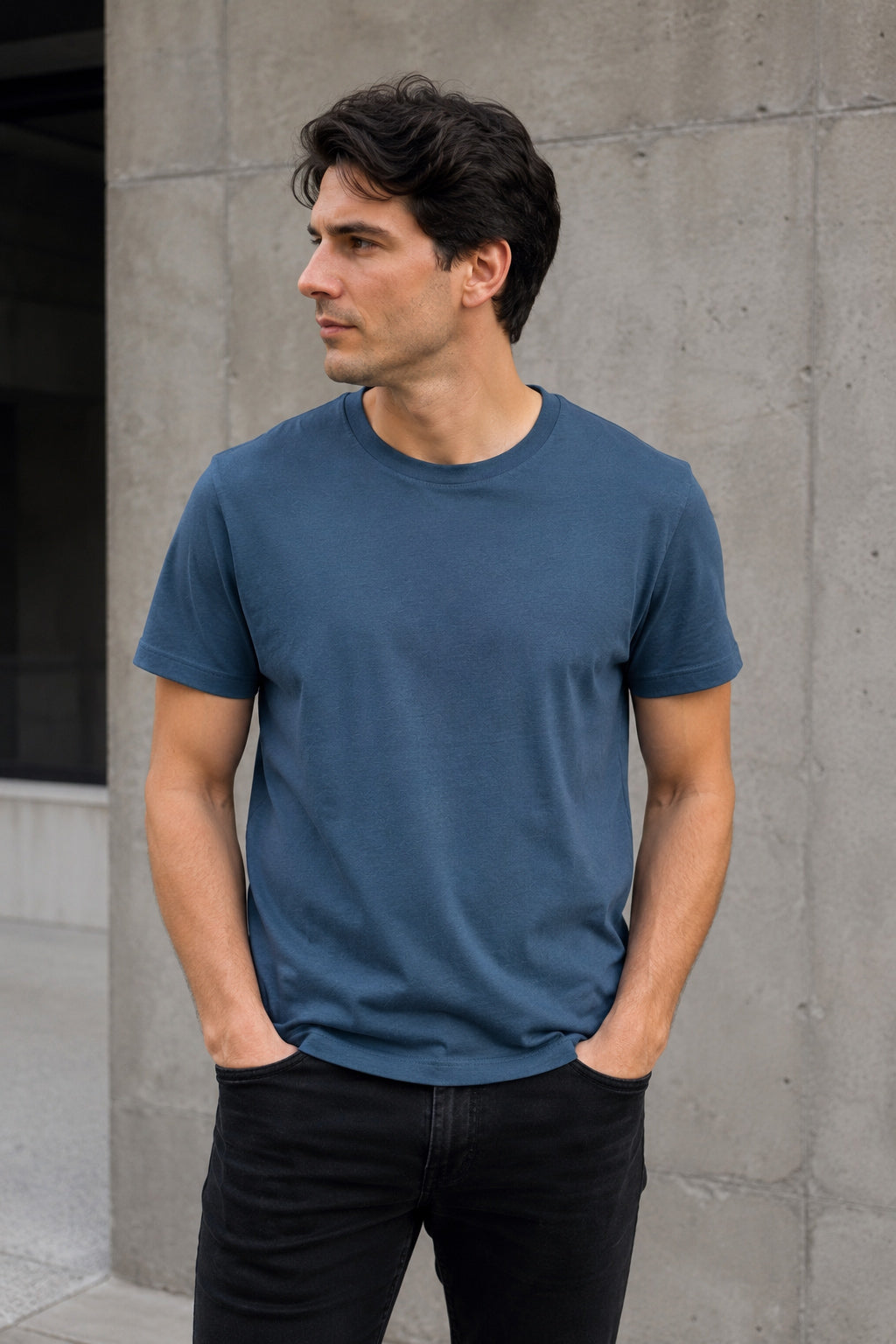 Tricou bărbați Basic Force, Albastru profund